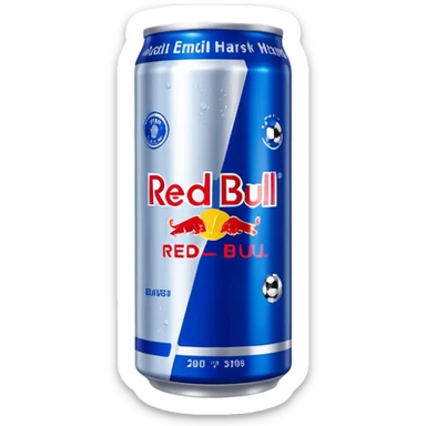 Red bull energy drink imogi for soccer match sticker