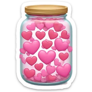 Jar full of pink hearts sticker
