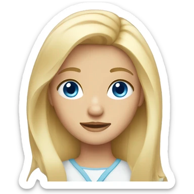 Blonde girl with blue eyes sticker