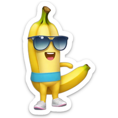 Kawaii banana in sportswear sticker
