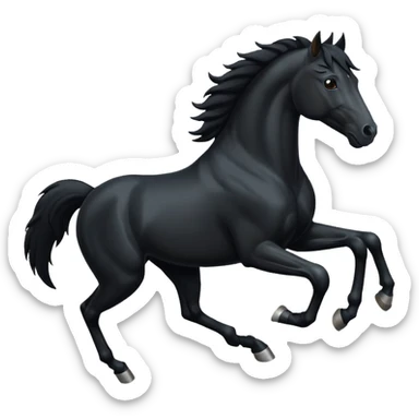 Black horse is running sticker