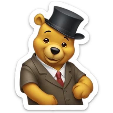 winne the pooh as a banker sticker
