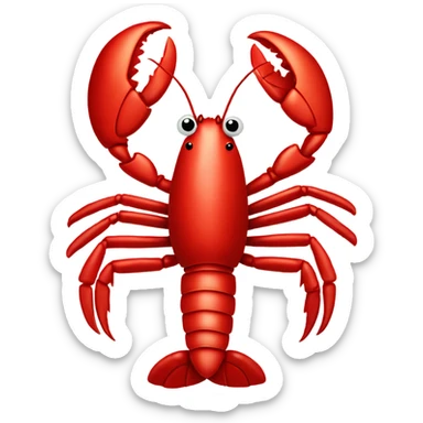 red valentines day heart card with lobster sticker