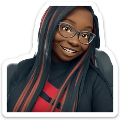 smiling girl in car interior sticker