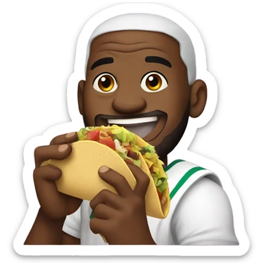 lebron james eating tacos sticker