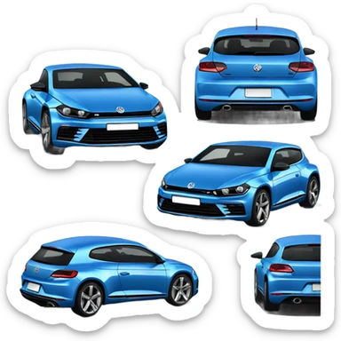 blue volkswagen scirocco sticker