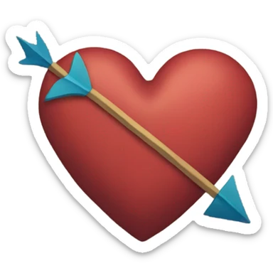 Heart with arrow thru it wearing a blanket sticker