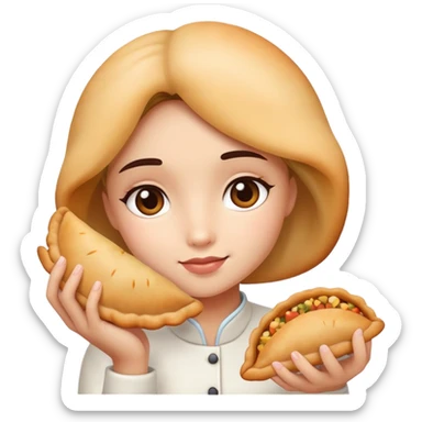 Girl with a empanada sticker