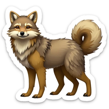 Colorful LiLaiRa-GriffSnuff-tanuki-greywolf-coywolf-Coyote-Fakémon-animal-creature, full body sticker