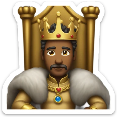A King sitting in his throne  sticker