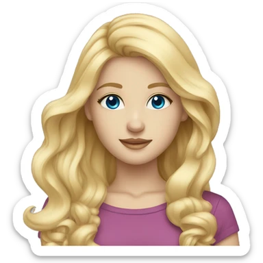 Pretty blonde girl with blue eyes teenager sticker
