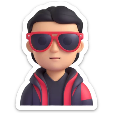 street racer character with sunglasses, Fast and Furious vibe sticker