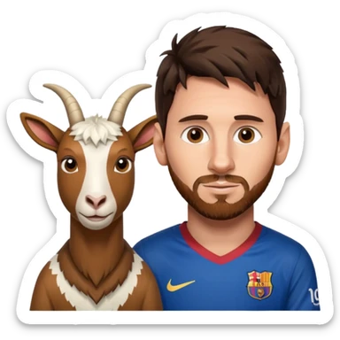 Lionel Messi avec une chèvre  sticker