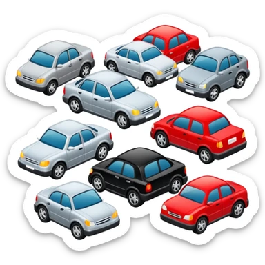 traffic jam with cars sticker