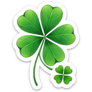 Lucky clover charm – green four-leaf clover. sticker