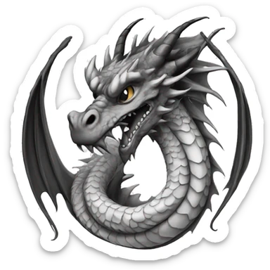 Black and white tattoo Design Dragon  sticker
