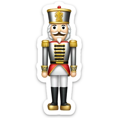 silver and gold nutcracker sticker
