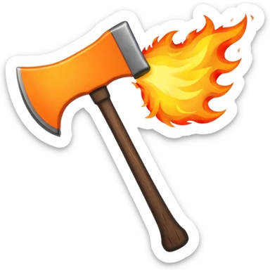axe on fire sticker