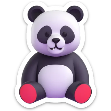minecraft panda, blocky, 3d sticker