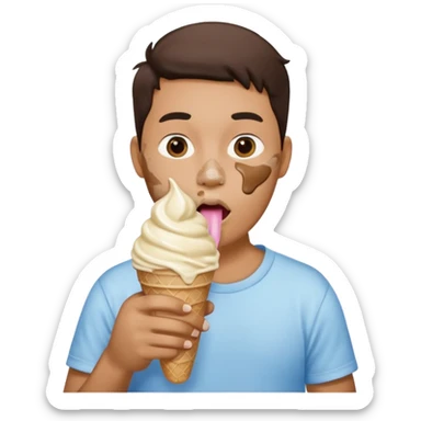 A fattie eating a whole pint of ice cream sticker