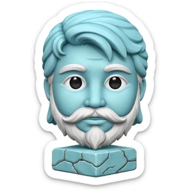 escultura griega asombrada color cian sticker