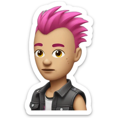 Bruised punk with pink Mohawk sticker