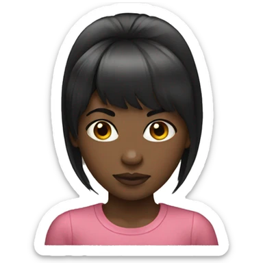 Black girl black bangs sticker