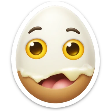 Egg face bitting their finger sticker