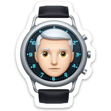 Time Traveler Looking At A Futuristic Watch sticker