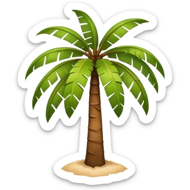 coconut tree with coconuts below sticker