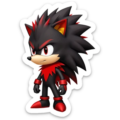 Shadow the hedgehog with black and red fur sticker