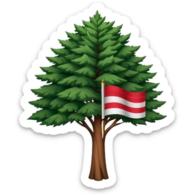 Lebanon flag but the background is yellow instead of white and red sticker