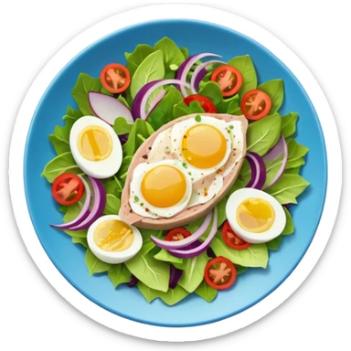 Healthy salad with tuna and egg sticker