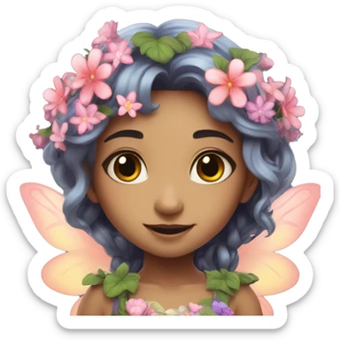 Cute fairy magical floral girl  sticker