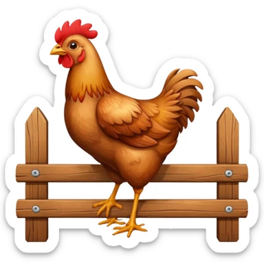 tavuk agicin üstünde otruyor sticker