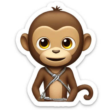 A monkey with a zipper sticker