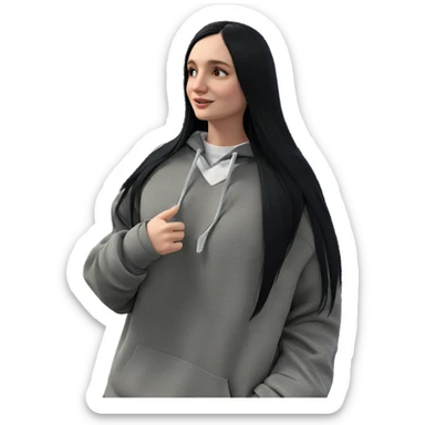 girl with black hair outdoors sticker