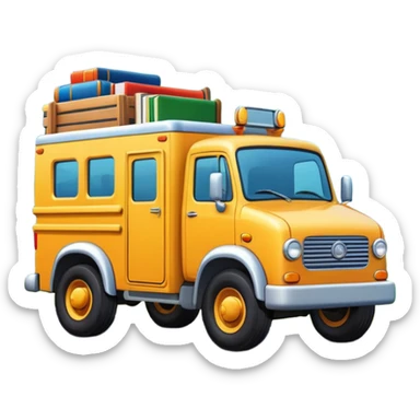 a book with a truck illustration on the cover sticker