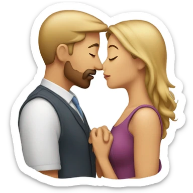 man and woman kissing sticker