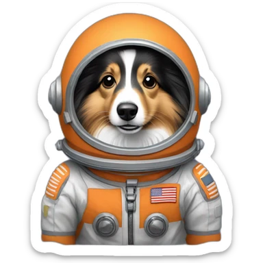 Sheltie in a cosmonaut outfit sticker