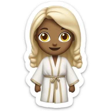 Light skin girl in a robe sticker