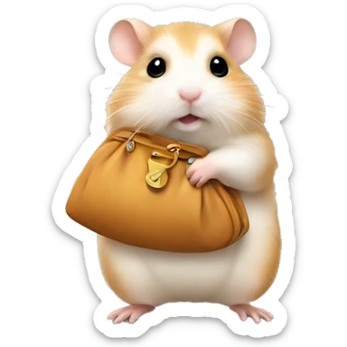 Hamster with little bag sticker