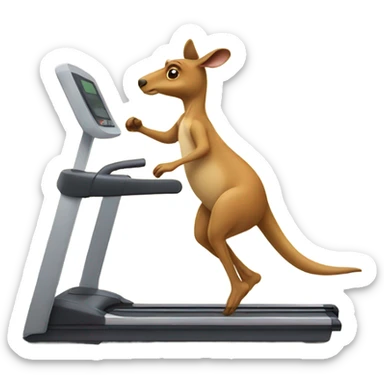 Kangaroo running on a treadmill  sticker
