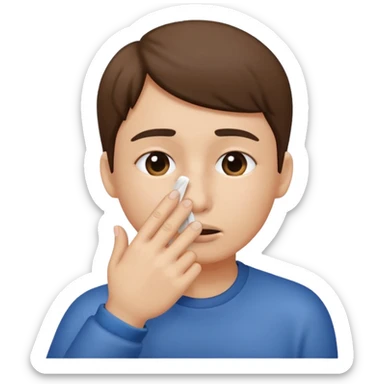 Wiping your nose with your finger sticker