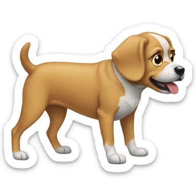 Dog wearing shoes sticker