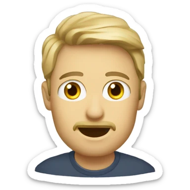 Locutor con anteojos peli corto y micrófono  sticker