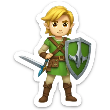 link avec une épée sticker