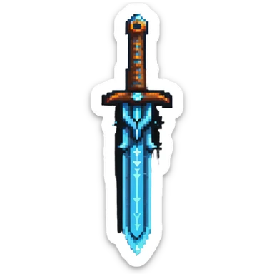 ancient magic blade with runes and glowing aura sticker