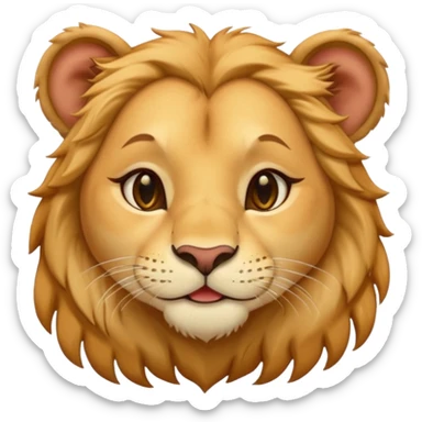 Happy cute kissing Lioness sticker