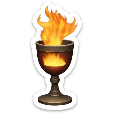 goblet of fire with flames coming out the top sticker